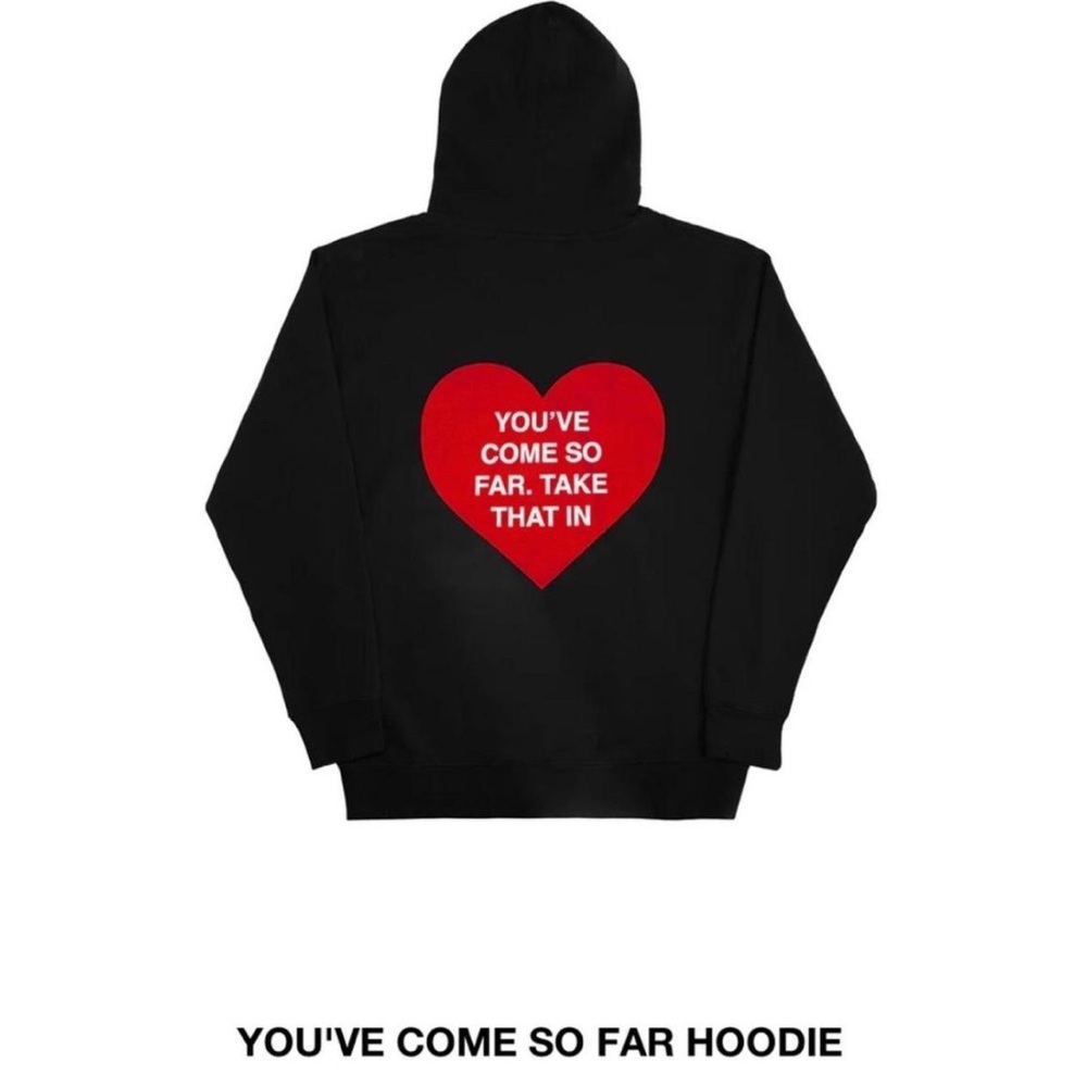 We’re not really strangers Hoodie with Red Heart Graphic